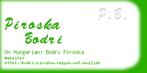 piroska bodri business card